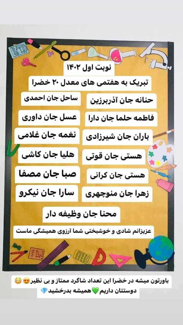 دانش آموزان ممتاز خضرا